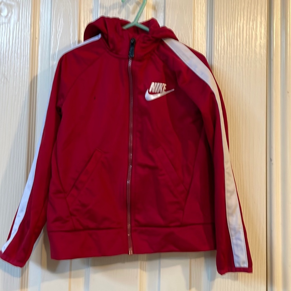 Size 5 like new boys red hoodie Nike